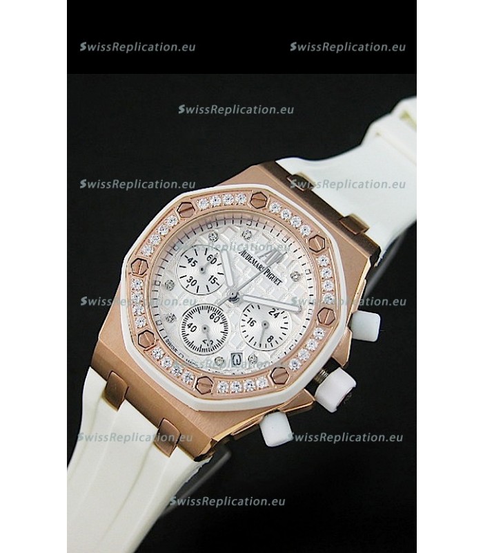 Audemars Piguet Royal Oak Offshore Lady Alinghi Swiss Watch in White Checkered Dial