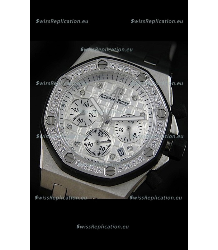 Audemars Piguet Royal Oak Offshore Lady Alinghi Swiss Watch in White Checkered Dial