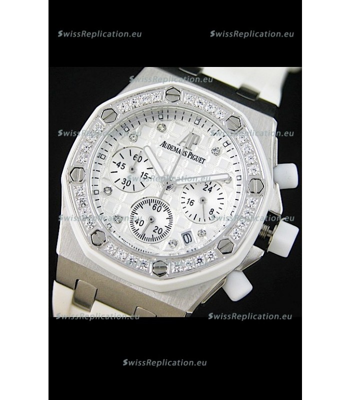 Audemars Piguet Royal Oak Offshore Lady Alinghi Swiss Watch in White Checkered Dial
