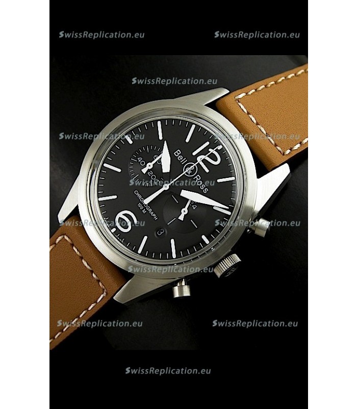 Bell and Ross BR126 Vintage Swiss Quartz Watch in Steel Case