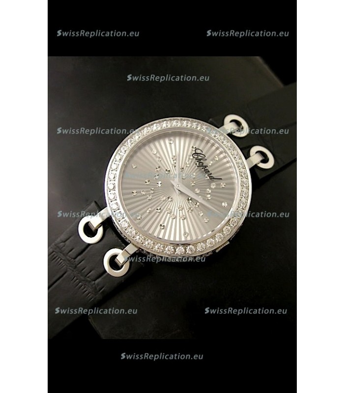 Chopard Xtravaganza Ladies Japanese Replica Watch in Silver Dial