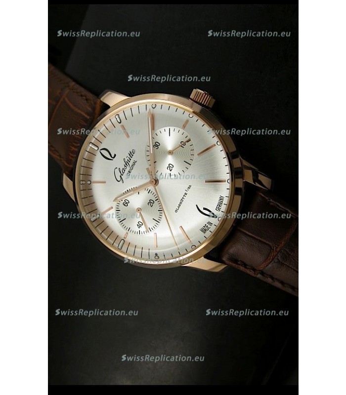 Glashuette Senator Japanese Replica Watch in 18K Pink Gold Case