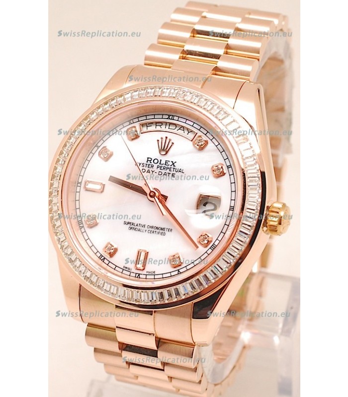 Rolex Day Date II Rose Gold Japanese Replica Watch