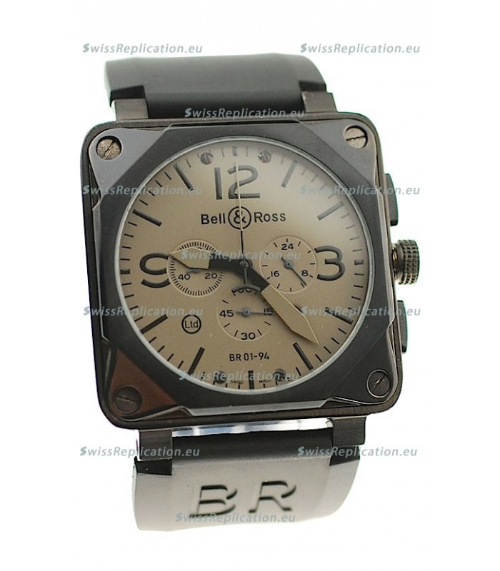 Bell and Ross BR01-94 Edition Japanese PVD Watch in Grey Dial