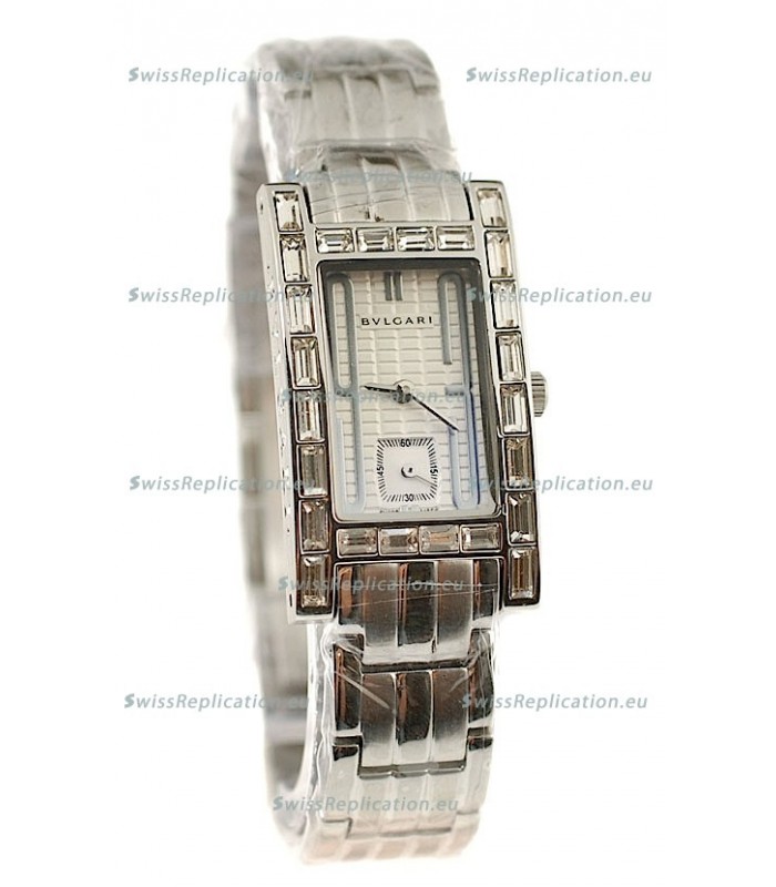 Bvlgari Rettangolo Japanese Replica Watch in Dark Blue Dial
