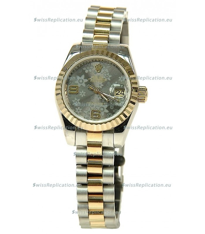 Rolex Datejust Floral Motif Ladies Swiss Replica Watch