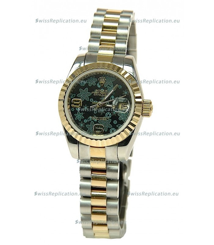 Rolex Datejust Floral Motif Ladies Swiss Replica Watch