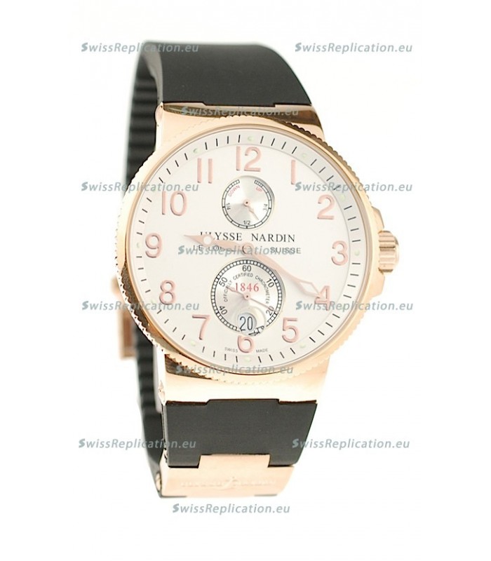 Ulysse Nardin Maxi Marine Chronometer Japanese Replica Rose Gold Watch