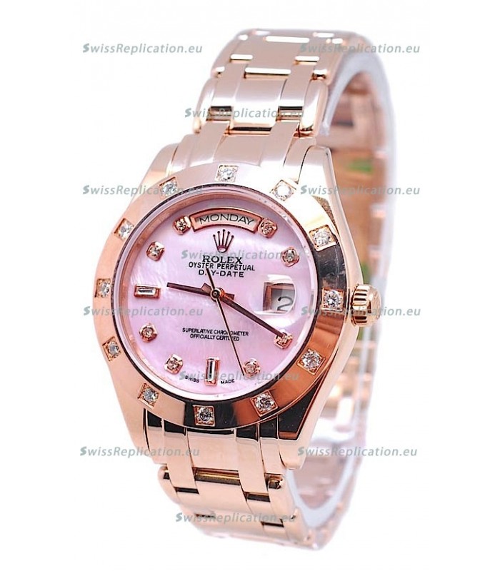 Rolex Day Date Pink Mother of Pearl Japanese Replica Watch