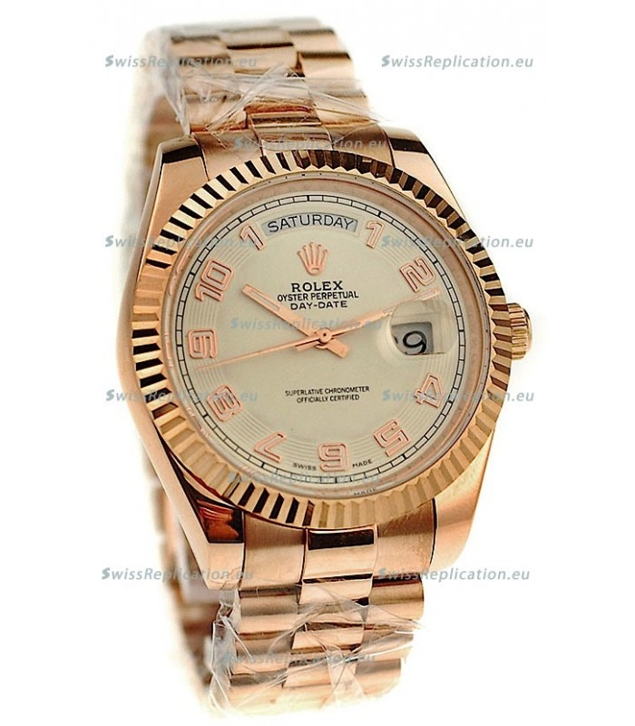 Rolex Day Date Pink Gold Japanese Replica Watch