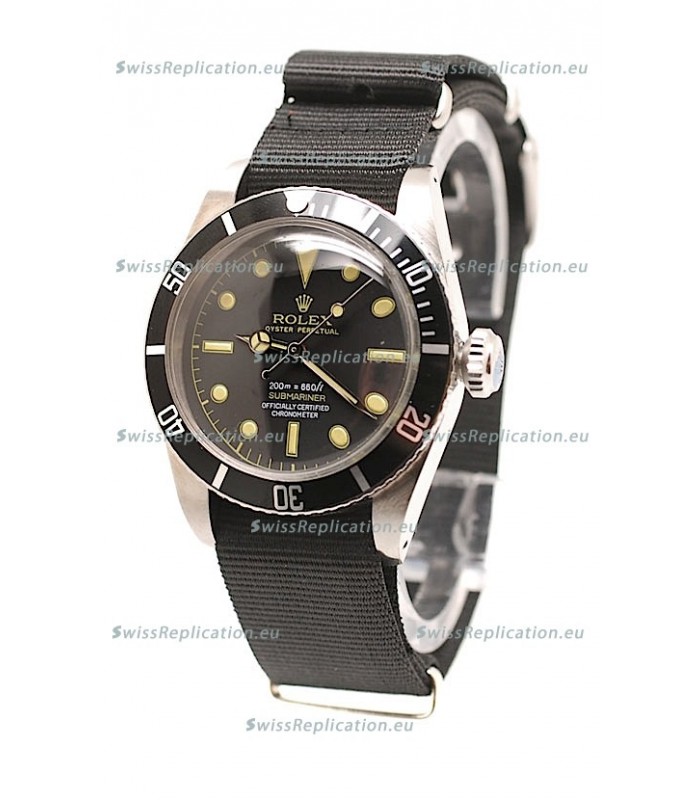 Rolex Submariner Swiss Watch Black Nylon Strap Watch