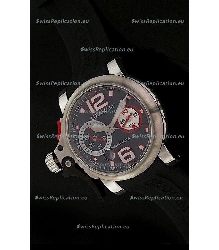 Graham Chronofighter Swiss Replica Watch in Black Dial