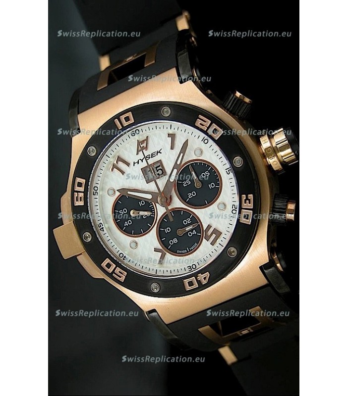 Hysek Abyss Explorer Steel Swiss Watch in Pink Gold Case