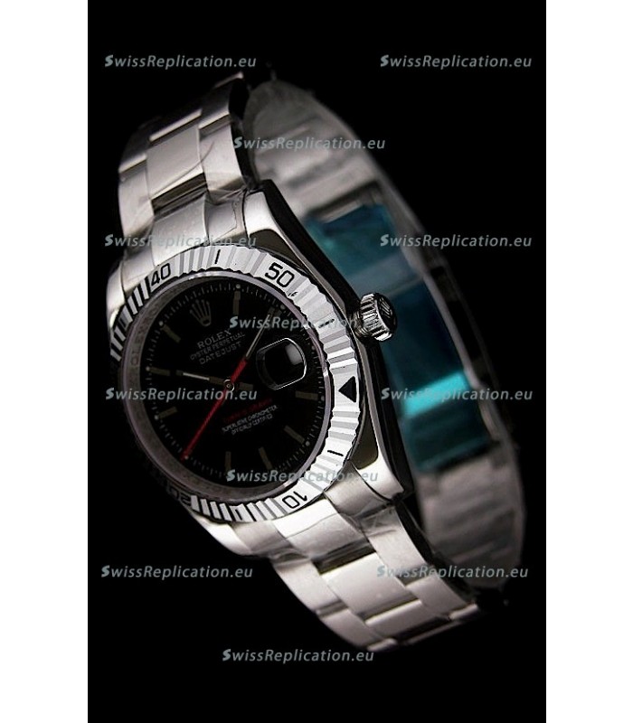 Rolex Datejust Turn O Graph Replica Watch in Black Dial