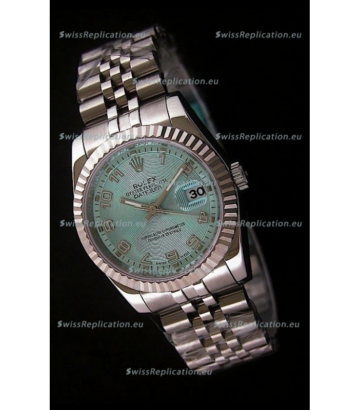 Rolex Datejust Mens Japanese Replica Watch in Light Blue Dial