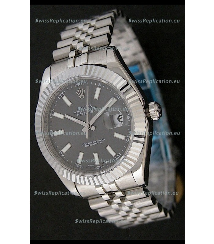 Rolex Datejust Japanese Replica Watch in Grey Dial