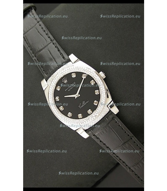Rolex Cellini Japanese Replica Watch in Diamond Hour Markers