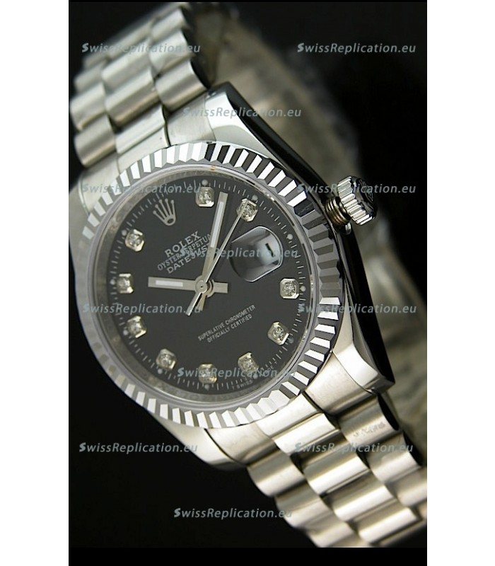 Rolex Replica Datejust Mens Japanese Watch in Black Dial - 41MM