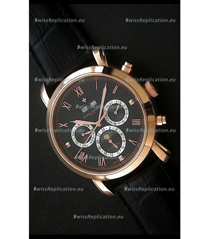 Vacheron Constantin Perpetual Calendar Japanese Watch in Black Dial