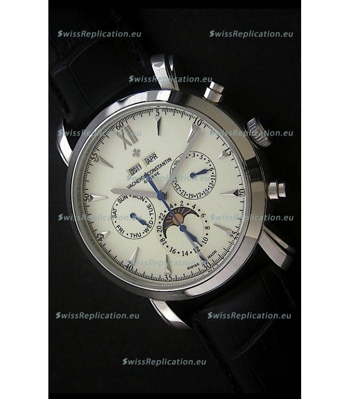 Vacheron Constantin Perpetual Calendar Japanese Watch in White Dial