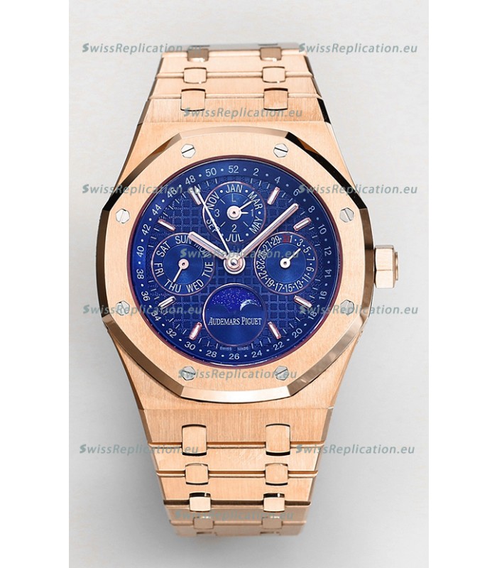 Audemars Piguet Royal Oak Perpetual Calendar Swiss Replica 904L Steel in Rose Gold Casing