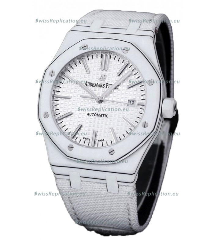Audemars Piguet Royal Oak Ref.15400 Forged Carbon Casing Watch White Dial in 1:1 Mirror Replica