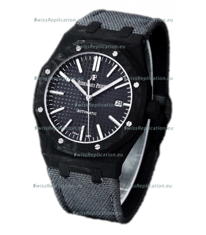 Audemars Piguet Royal Oak Ref.15400 Forged Carbon Casing Watch Black Dial in 1:1 Mirror Replica