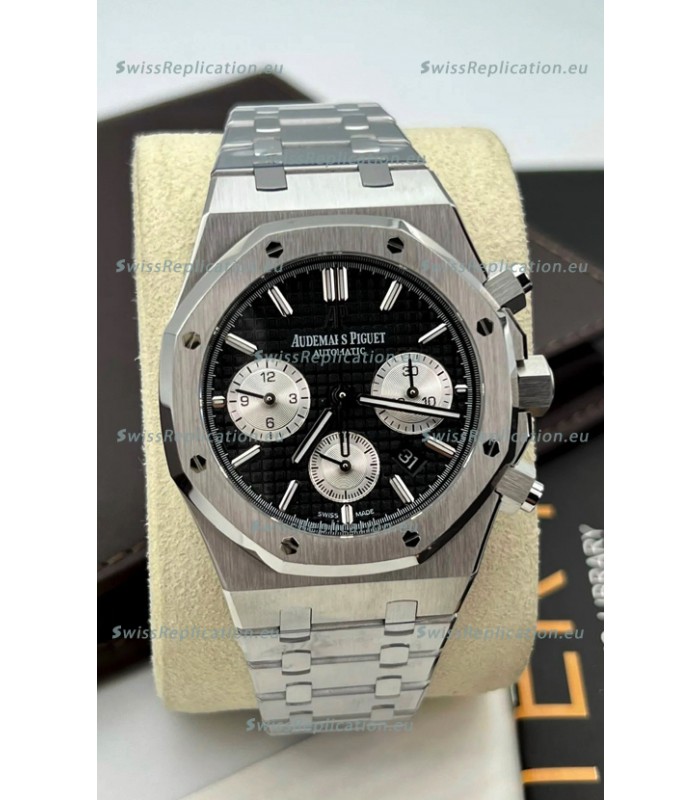 Audemars Piguet Royal Oak Chronograph Black Dial Steel Strap Swiss Replica Watch