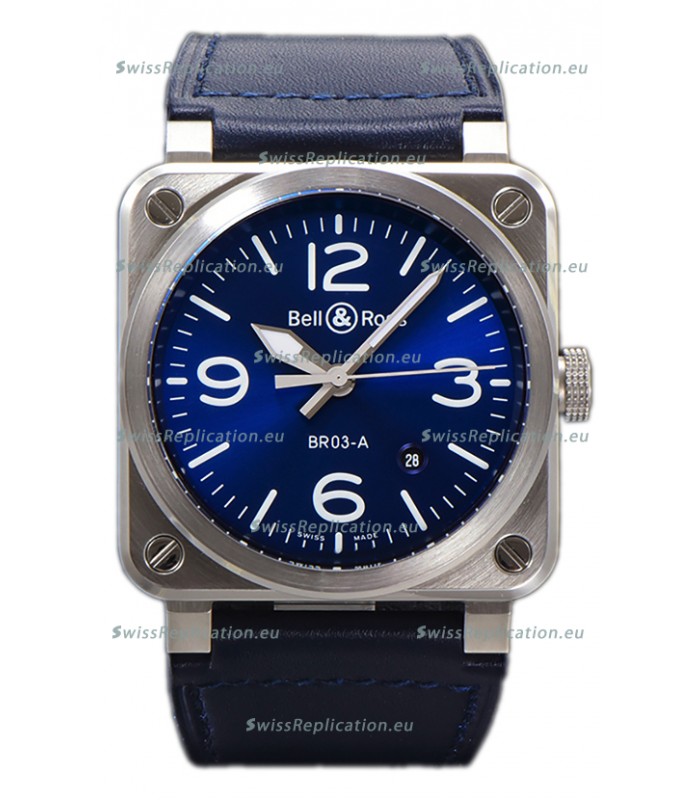 Bell and Ross BR03-A Blue Dial 904L Steel Swiss Replica Watch 