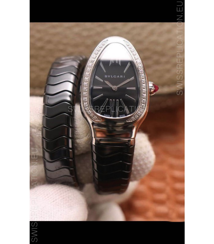 Bvlgari Serpenti Edition Black Ceramic Replica Watch in 1:1 Mirror Quality 