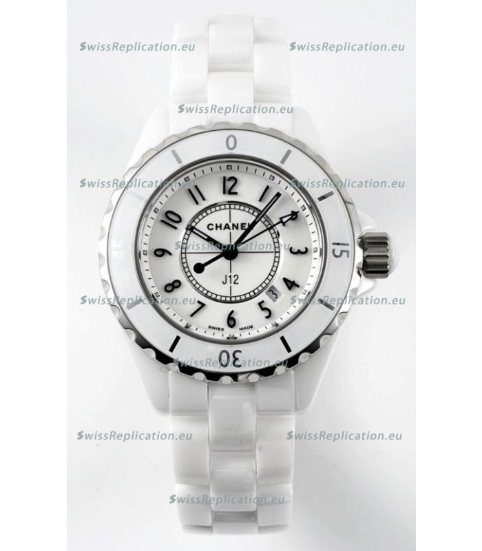 Chanel J12 Ladies White Ceramic Casing Watch 1:1 Mirror Replica Watch 