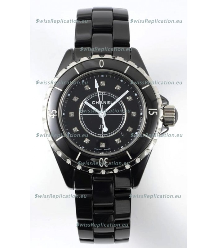Chanel J12 Ladies Black Ceramic Casing Watch 1:1 Mirror Replica Watch 