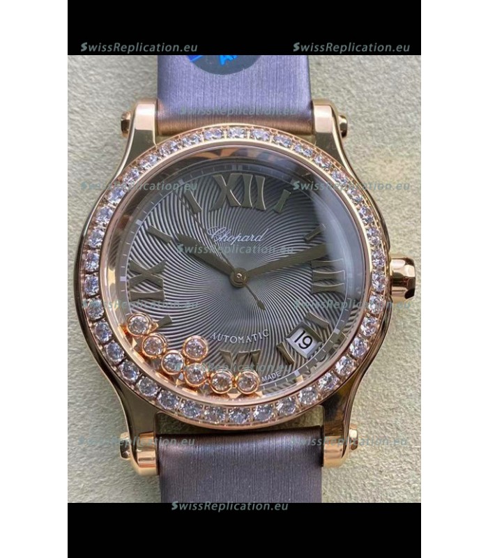 Chopard Happy Sport 1:1 Mirror Swiss Automatic Replica Watch 36MM in Rose Gold Casing