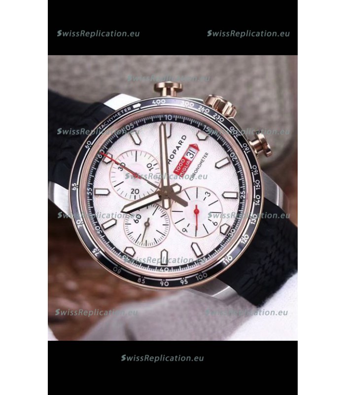 Chopard Classic Racing Chronograph 1:1 Mirror Replica Watch in Steel Casing - White Dial