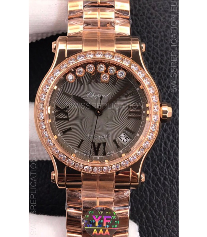 Chopard Happy Sport 1:1 Mirror Automatic Swiss Replica Watch Rose Gold - 36MM Wide