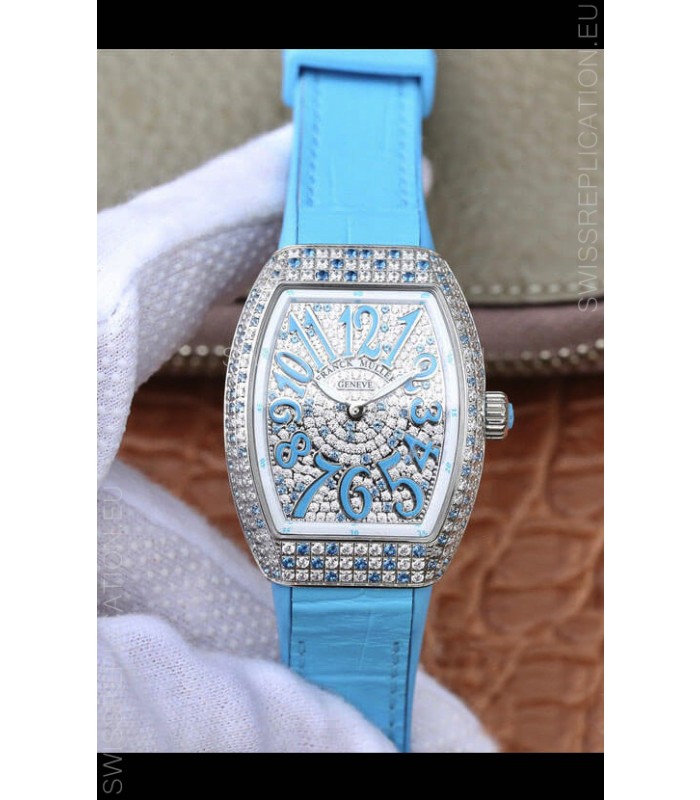 Franck Muller Vanguard Ladies 1:1 Mirror Swiss Replica Watch 32MM Wide Steel Casing