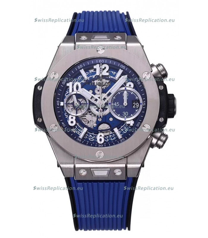 Hublot Big Bang Unico Blue Stainless Steel Casing 1:1 Mirror Edition Swiss Replica Watch