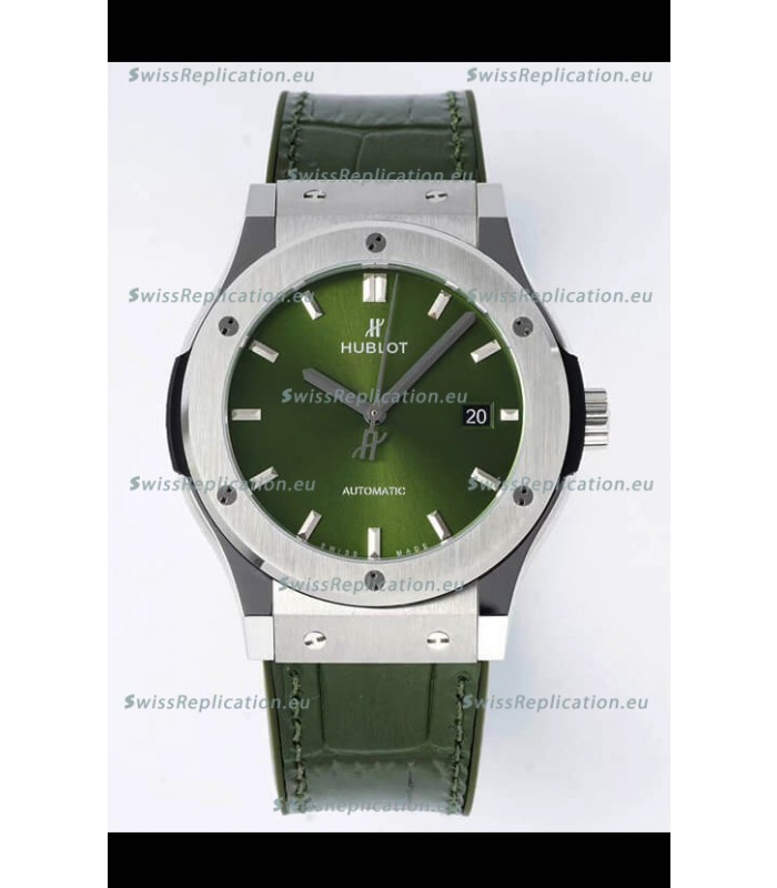 Hublot Classic Fusion Steel Green Dial 42MM Swiss Replica Watch 1:1 Mirror Quality