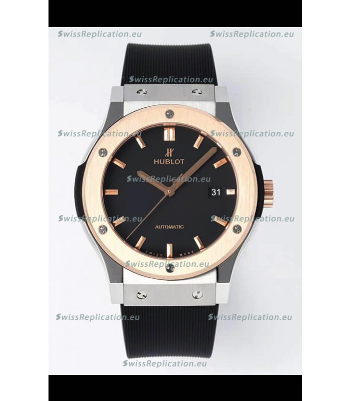 Hublot Classic Fusion Two Tone Black Dial 42MM Swiss Replica Watch 1:1 Mirror Quality