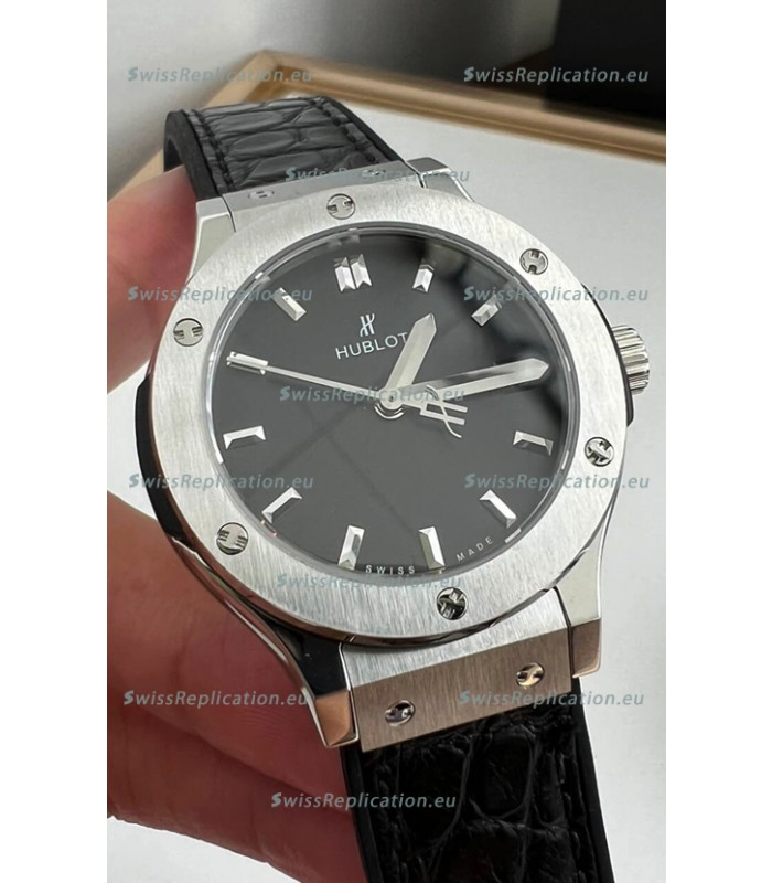 Hublot Classic Fusion Stainless Steel 33MM Black Dial Swiss Quartz Movement Watch 1:1 Mirror Quality