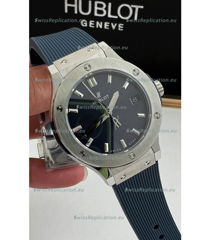 Hublot Classic Fusion Stainless Steel 33MM Blue Dial Swiss Quartz Movement Watch 1:1 Mirror Quality