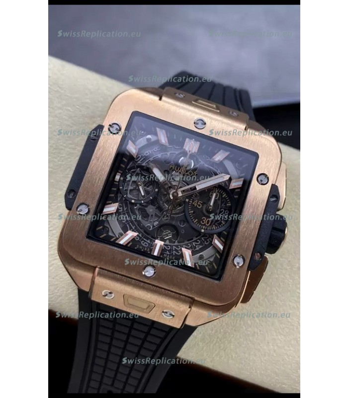 Hublot Square Bang Unico Rose Gold Titanium Chronograph Watch 1:1 Mirror Replica