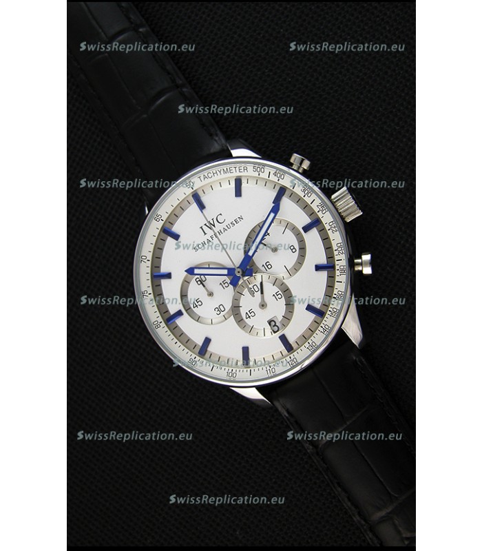 IWC Schaffhausen Japanese Replica Watch Quartz Movement in White Dial 