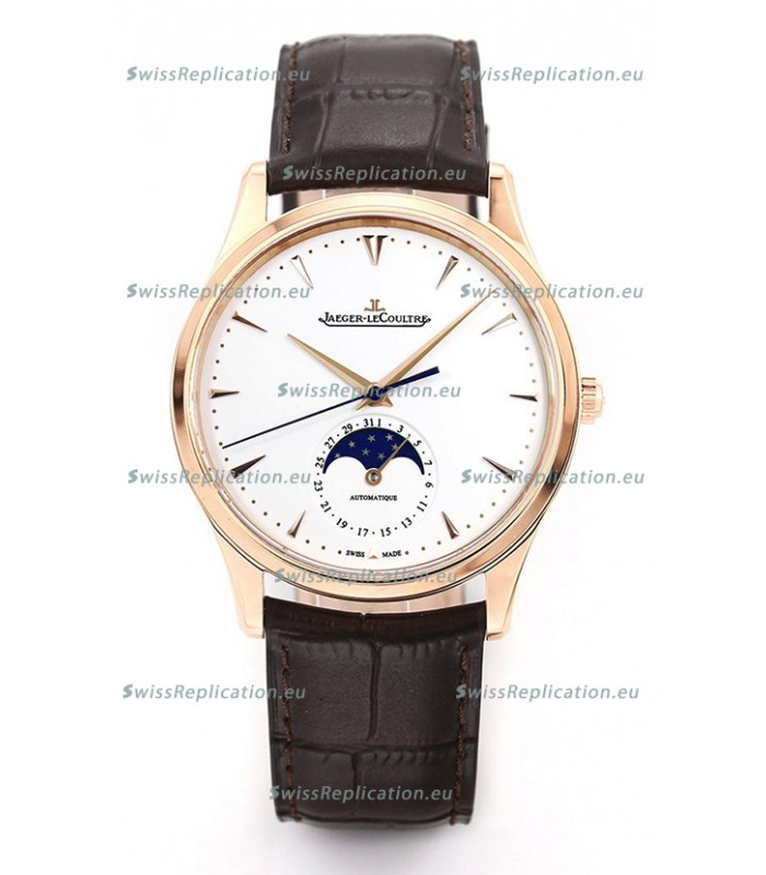 Jaeger LeCoultre Master Ultra Thin Moon Pink Gold 1:1 Mirror Replica Watch