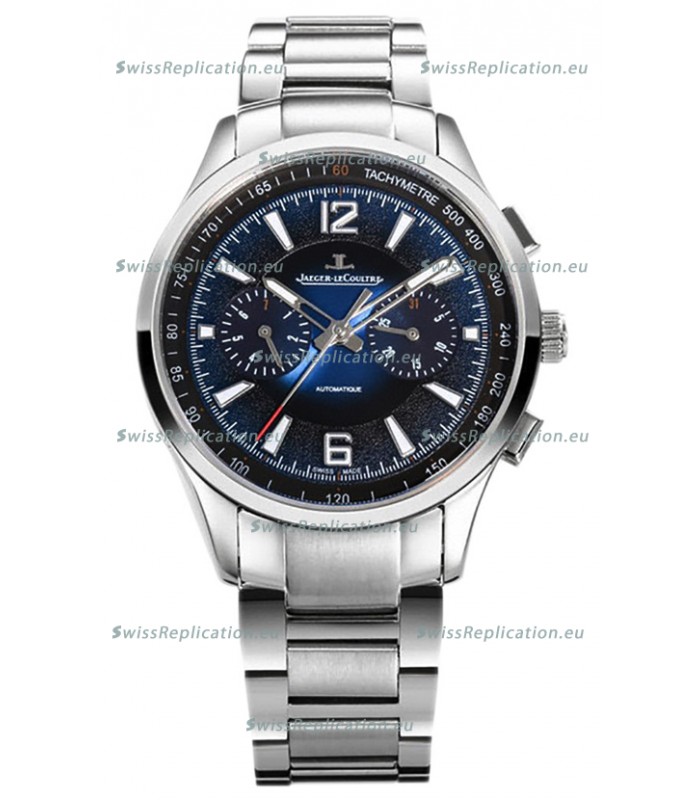 Jaeger LeCoultre Polaris Chronograph Stainless Steel Casing Blue Dial Swiss Replica Watch 