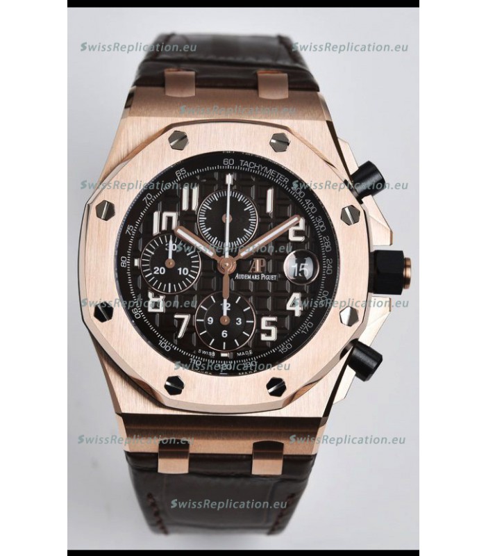 Audemars Piguet Royal Oak Offshore Black Dial Chronograph 1:1 Mirror Replica Watch - 904L Steel 