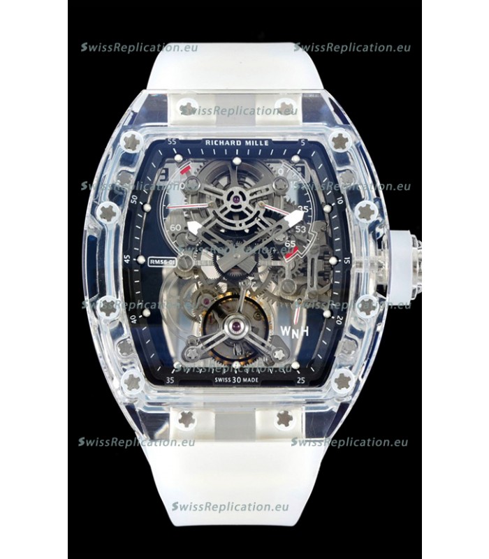 Richard Mille 56-01 Transparent Sapphires Casing with Genuine Swiss Tourbillon Movement Super Clone