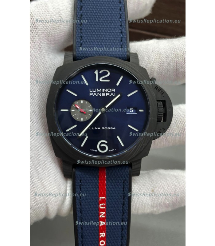 SWREPLIS98001 4039 Panerai Luminor Marina PAM1529 Carbotech Luna Rossa 1 1 Mirror Replica Watch 44MM
