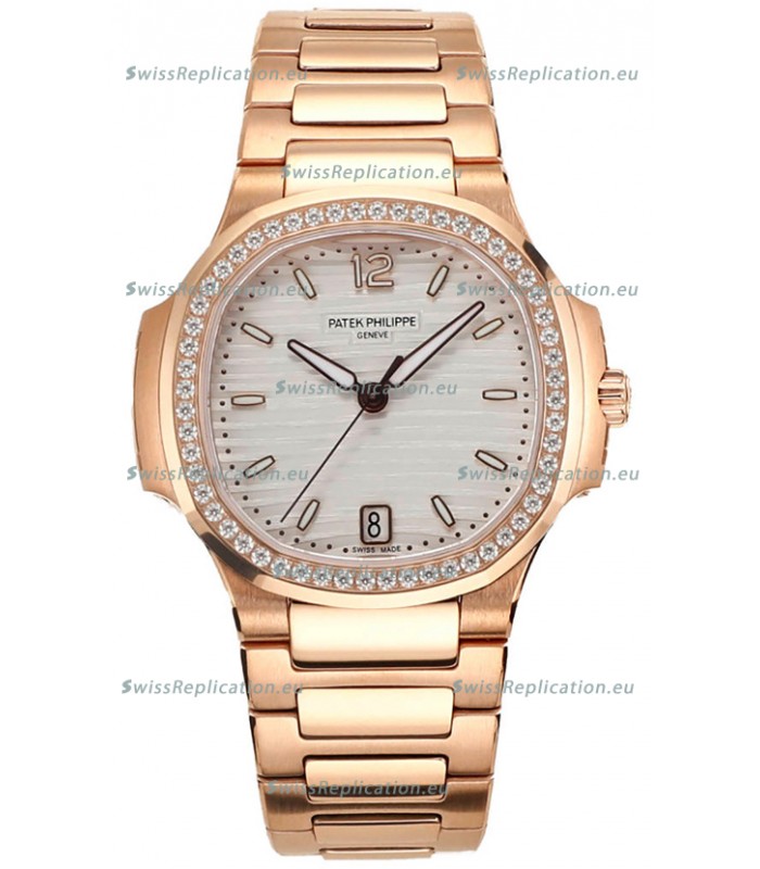 Patek Philippe Nautilus 7118R 35MM 1:1 Rose Gold White Dial 1:1 Mirror Replica Watch