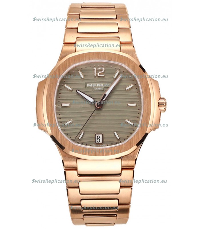 Patek Philippe Nautilus 7118R 35MM 1:1 Rose Gold Grey Dial 1:1 Mirror Replica Watch